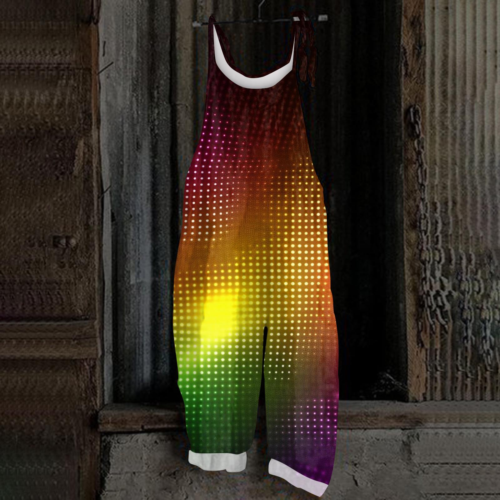 

Женский повседневный комбинезон без рукавов с принтом карнавальной маски, свободный комбинезон в стиле ретро M