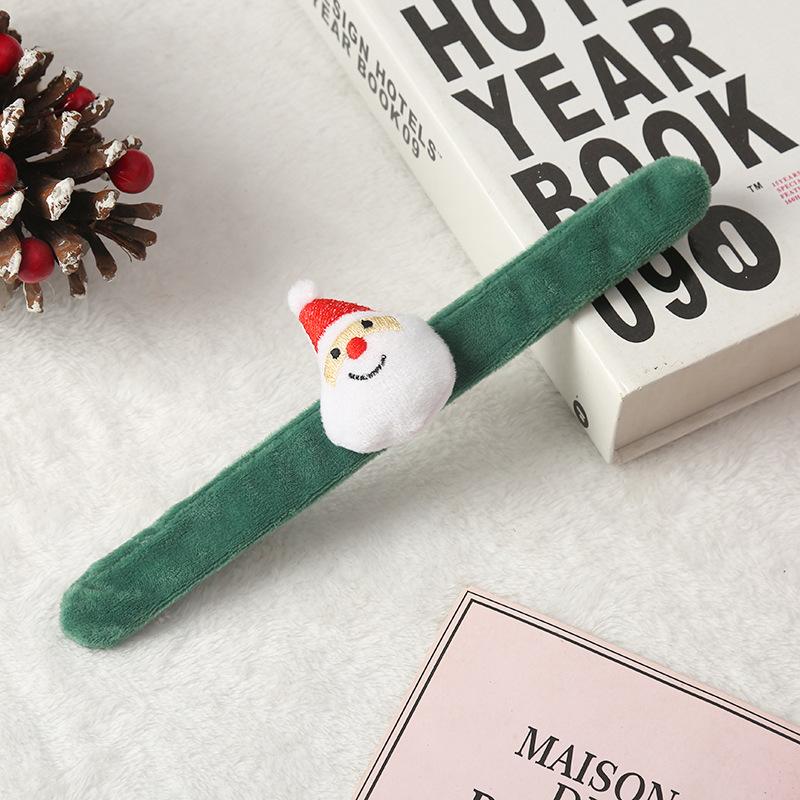Creative Christmas Children's Gift Glowing Santa Claus Snowman Pat Circle Bracelet Christmas Gift Snap Circle