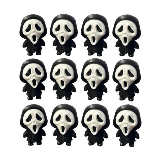 Scream Ghost Face Ornament 3D Printed Ornament, Mini Desktop Statue for Halloween Compact Decor Decoration, Funny Skeleton Figurine Home Office Shelf