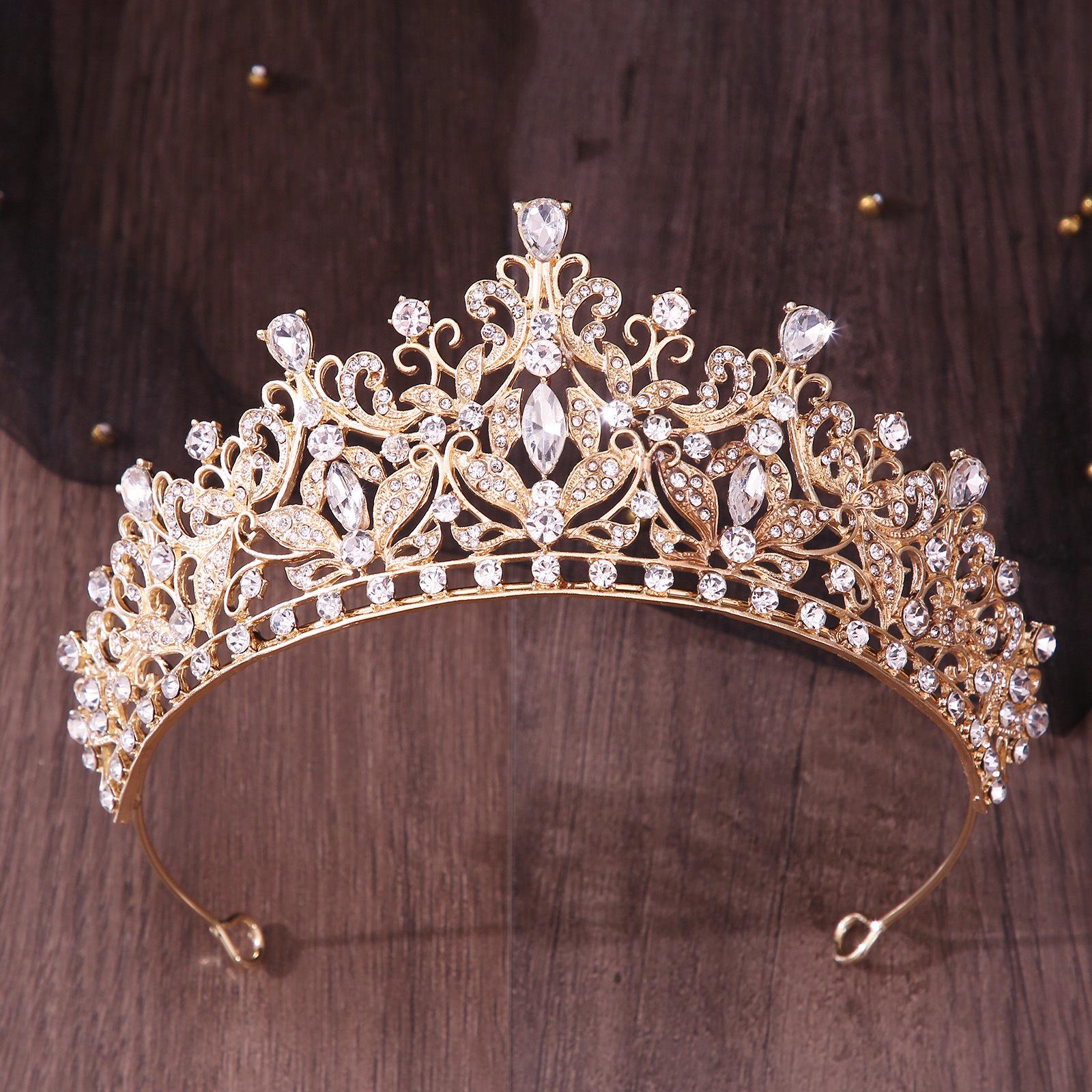 

DIEZI 7 Colors Elegant Luxury Sky Blue Crystal Tiara Crown For Women Girls Wedding Party Bridal Hair Dress Jewelry Accessories золотой