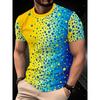 Summer Fashionable Personalized Pattern 3D T-shirt Soft Comfortable Vintage Loose Creative Men's Round Neck Short Sleeved T-shirt
