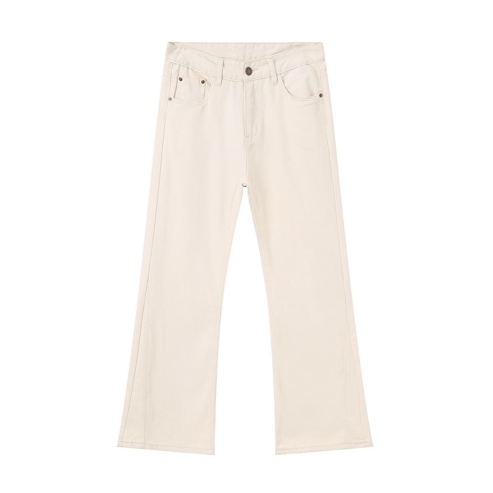 | cleanfit basic thin and slightly pulled solid color floor pants simple jeans tide