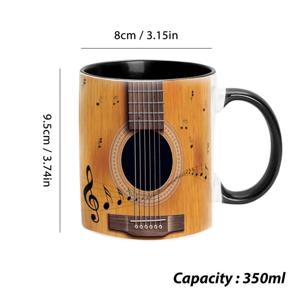 Music Theme Coffee Mug 350ML Guitar Piano Violin Ceramic Mug Ceramic Mug Table Decoration Tea Mugs