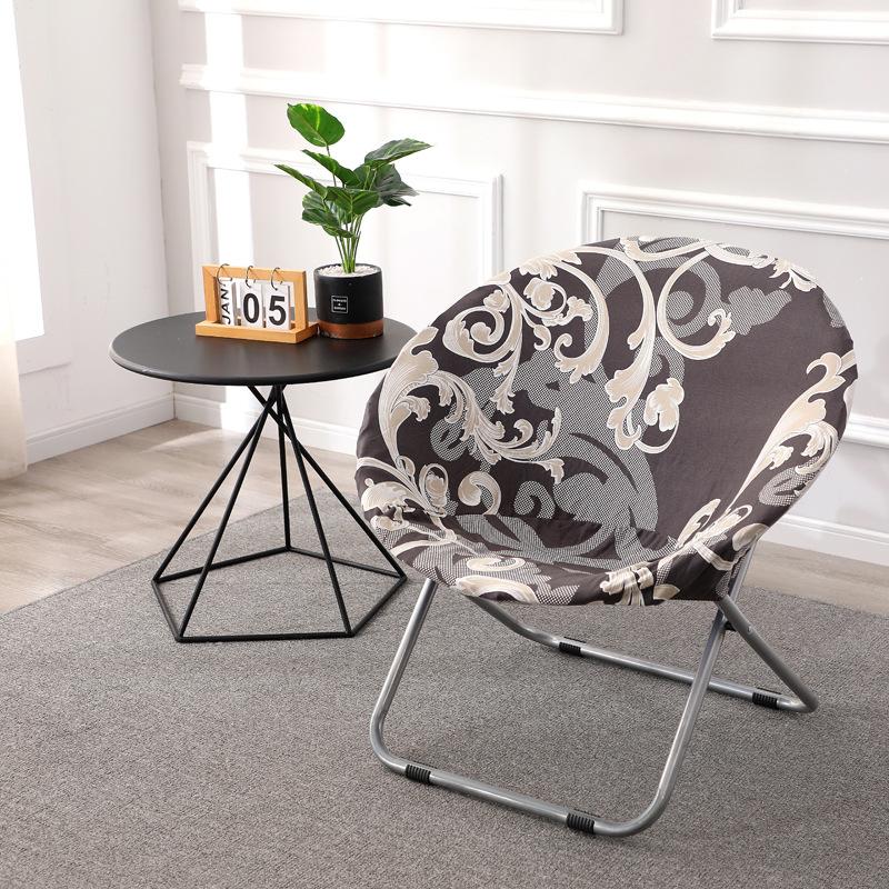 1Pcs Round Moon Chair Cover Spandex Saucer Chair Covers Elastic Washable Fishing Chair Seat Protector Slipcovers Dustproof