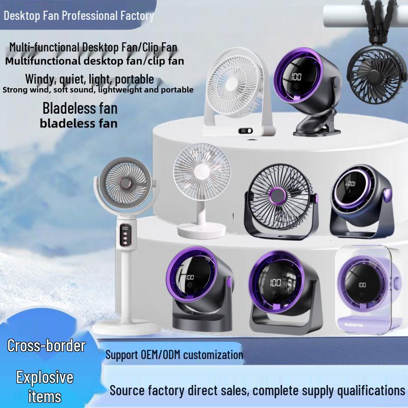Compact Dual-Power Wall-Mountable Desktop Fan for Home, Dorm, or Office Desk