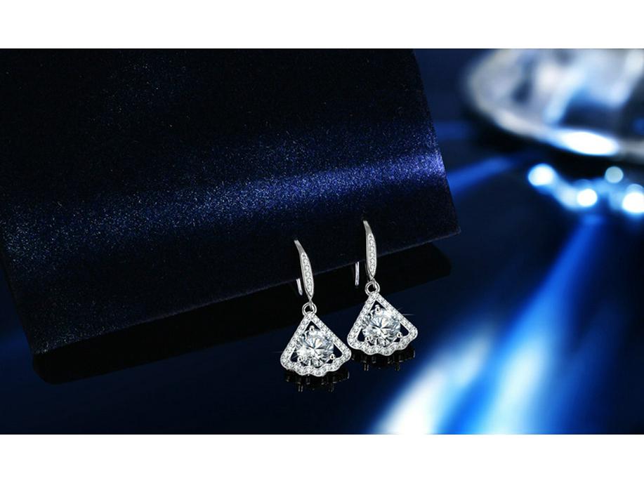 High-End Sterling Silver Moissanite Jewelry Set: Women's Necklace, Ring, and Earrings