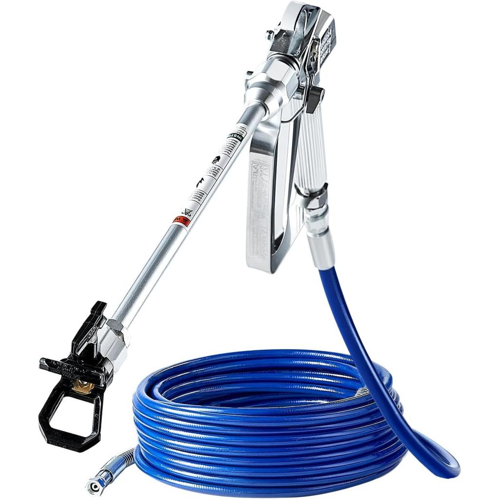 Airless Paint Spray Gun and Hose Kit, 3600PSI High Pressure Paint Sprayer Hose Set with 5 Tips, 211, 315, 417, 517, 623, Swivel Joint Airless Spray