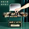 Large Capacity Dustproof Cosmetic Organizer with LED Mirror Jewelry Storage All-in-One Desktop Vanity Rack for Skincare