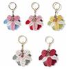 Access Control Card Holder Bag Pendant PU Leather Bag Hanging Fashion Flower Keychain  Home Decor