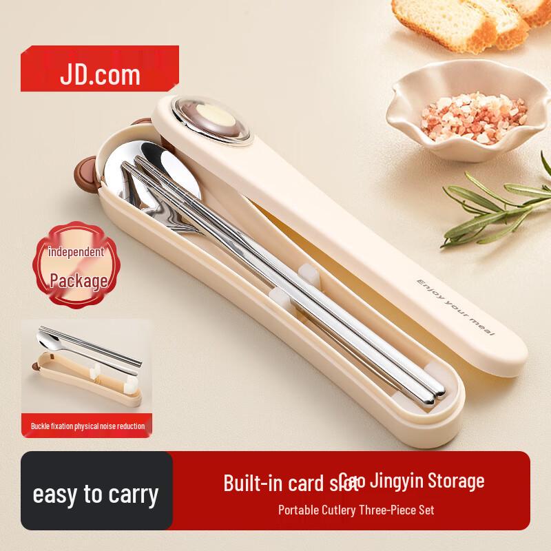 Portable Cute Space Bear Stainless Steel Cutlery Set
