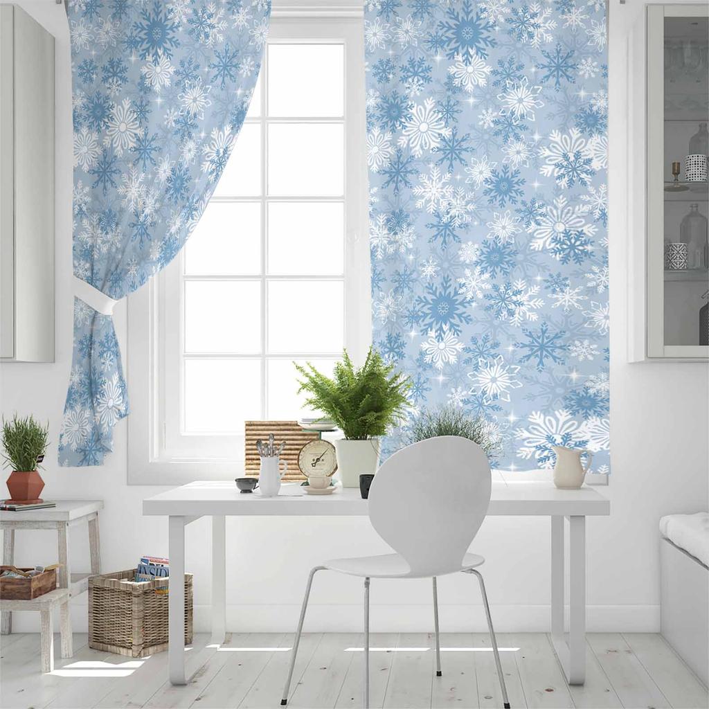 Snowflake Christmas Blackout Curtains For Living Room Bedroom Window Treatment Blinds Drapes Kitchen Curtains