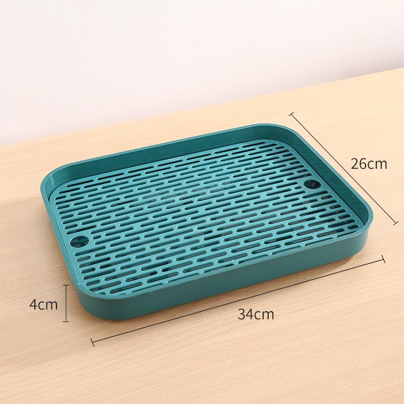 

Double-Layer Plastic Tea and Fruit Draining Tray with Water Filter