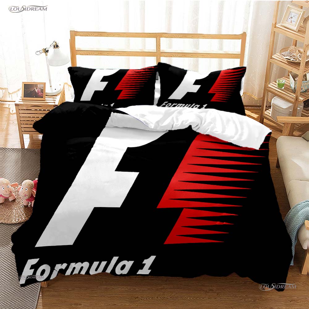 Formula 1 Duvet Cover Comforter Racing Enthusiast Bedding Sets Soft Quilt Cover and Pillowcases Teens Single/Double/Queen/King