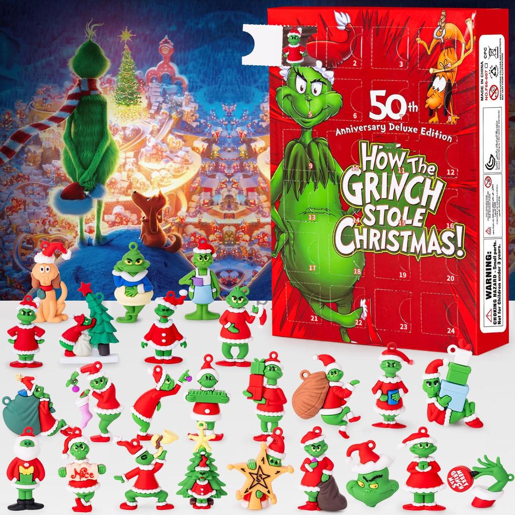 24PC Christmas Advent Calendar With 24 Little Doors Surprise Gift Home Decor