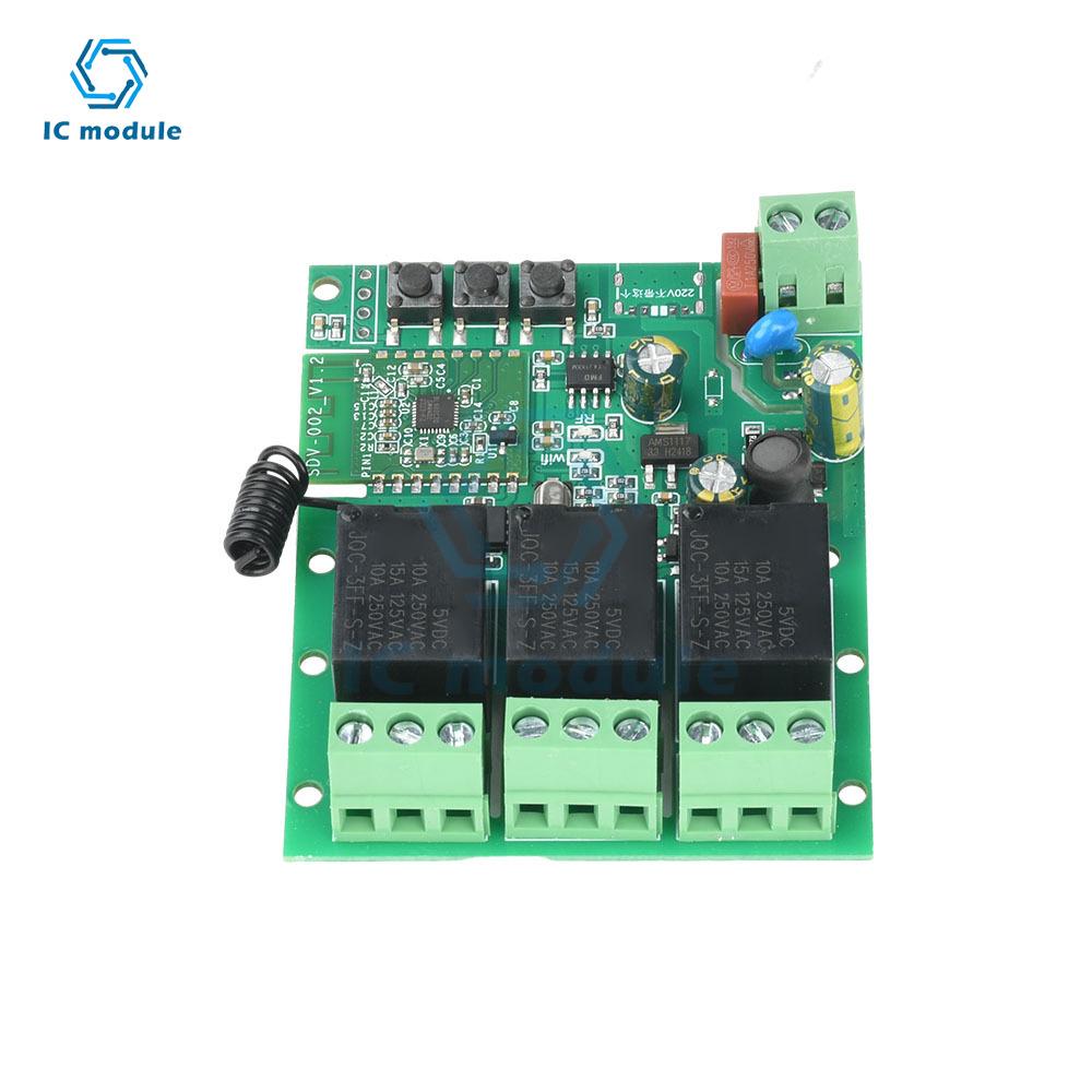 3-Kanal Smart-Relais 90-260V AC/5-32V DC WiFi Bluetooth 433MHz RF-Steuerung für IoT/Hausautomation