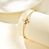 Wind Stainless Steel Shiny Zircon Flower Bracelet 18K Gold, Fashionable Light Luxury High-End Jewelry Br-2653