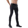 Men Faux Leather Rock Style Pants Fashion Tight Trousers for Club Stage Performance