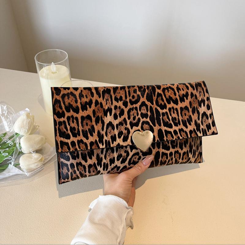 

Вместительный кошелек для женщин, роскошный дизайнерский кошелек из ПУ, модный клатч, кошелек для монет, застежка, леопардовый принт, сумочка 29x2x17cm коричневый