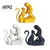 Smooth Texture Cat Statue 3D Printed Sculpture Woman And Shape Matte Finish