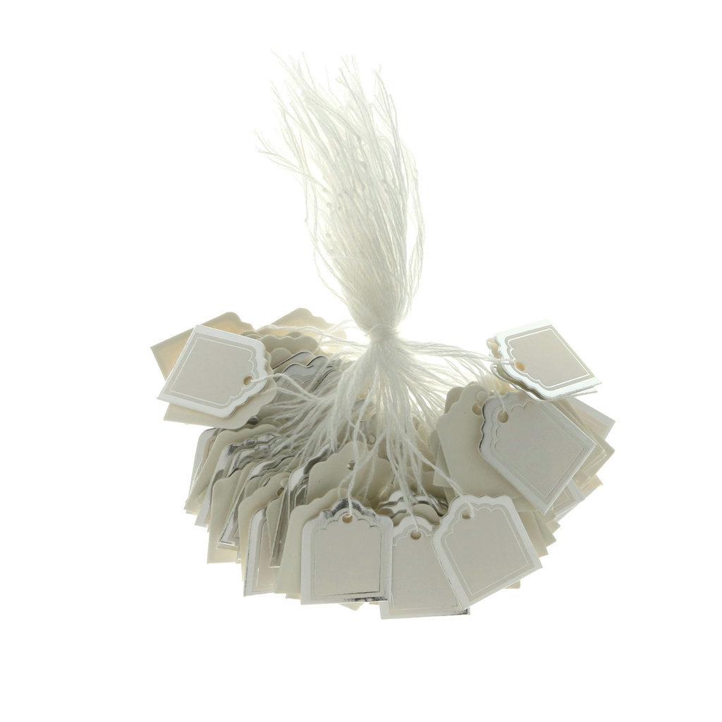 Fan-Shaped Jewelry Price Tags with Gold & Silver Edges