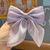 Women Mesh Sheer Hairpin Satin Bowknot Hair Clip Fashion Korean Solid Hairpin Ribbon Barrettes Duckbill Clip Hair Accessories