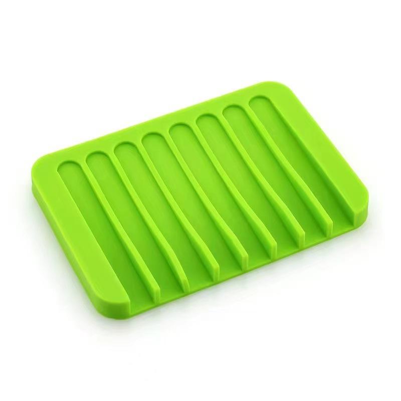 1 Pcs Self-Draining Soap DishSilicone Soap HolderMultifunctional No-Punch Non-Slip Storage Rack Drain Mat for Bathroom Kitchen