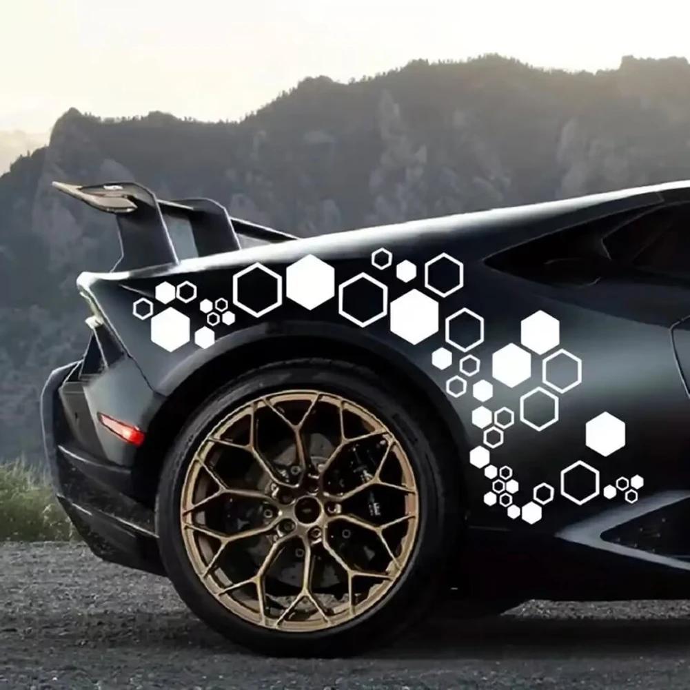 52 bucăți/set autocolante din fagure pentru caroserie auto autocolante de vinil mari, mici, combinație, autocolante hexagonale, decorare DIY