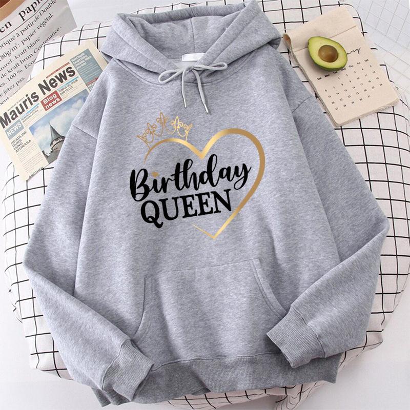 (Unisex-Hoodie)New Birthday Queen Print Hoodie Sweatshirts Unisex Damen Kapuzenpullover Unisex Langarm Hoodie Tops