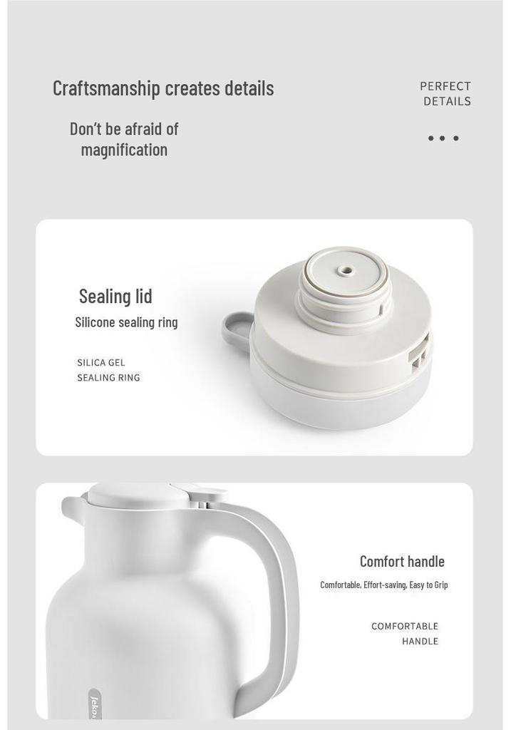 Large Capacity Electric Kettle with Insulated Glass Inner Liner - 48-Hour Thermal Flask for Dorms and Homes
