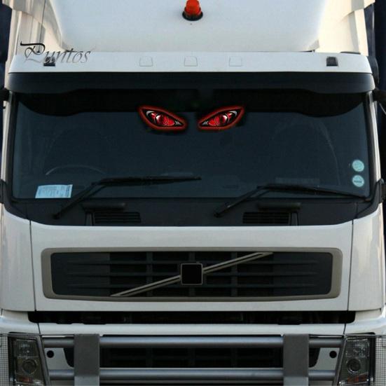 Visual Alert for Night Driving Solar Demon Eye Car Window Light, Waterproof Wireless Dynamic Warning Sign with Suction Auto Interior Ambient Lighting