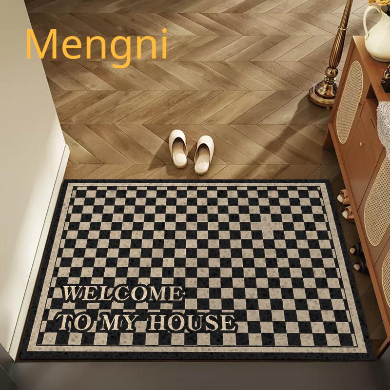 

Простой роскошный шелковый входной коврик с кольцом, бытовой нескользящий коврик из ПВХ, который можно разрезать, грязеотталкивающий напольный коврик, ковер для крыльца.
