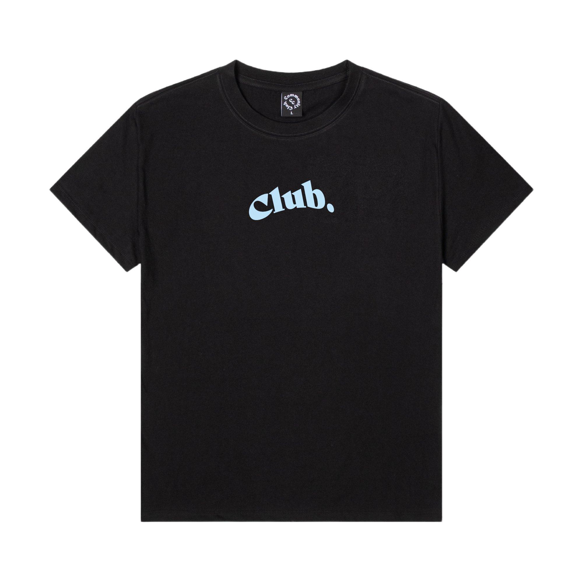 Community Club Logo T-Shirt (Black/Sky Blue) Xl