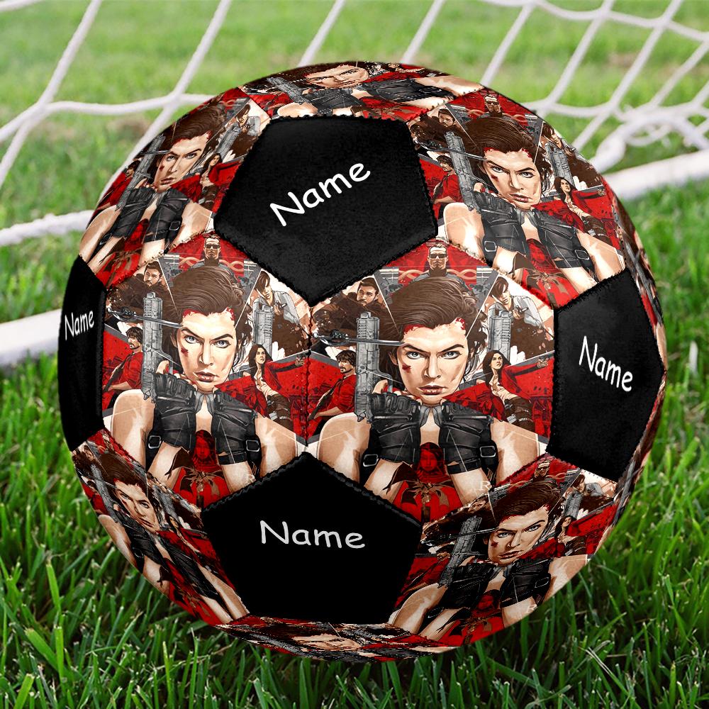 Custom Name Resident Evil Theme Size 5 Soccer Ball, Suitable for Both Indoor and Outdoor Matches, a Gift Suitable for Everyone.