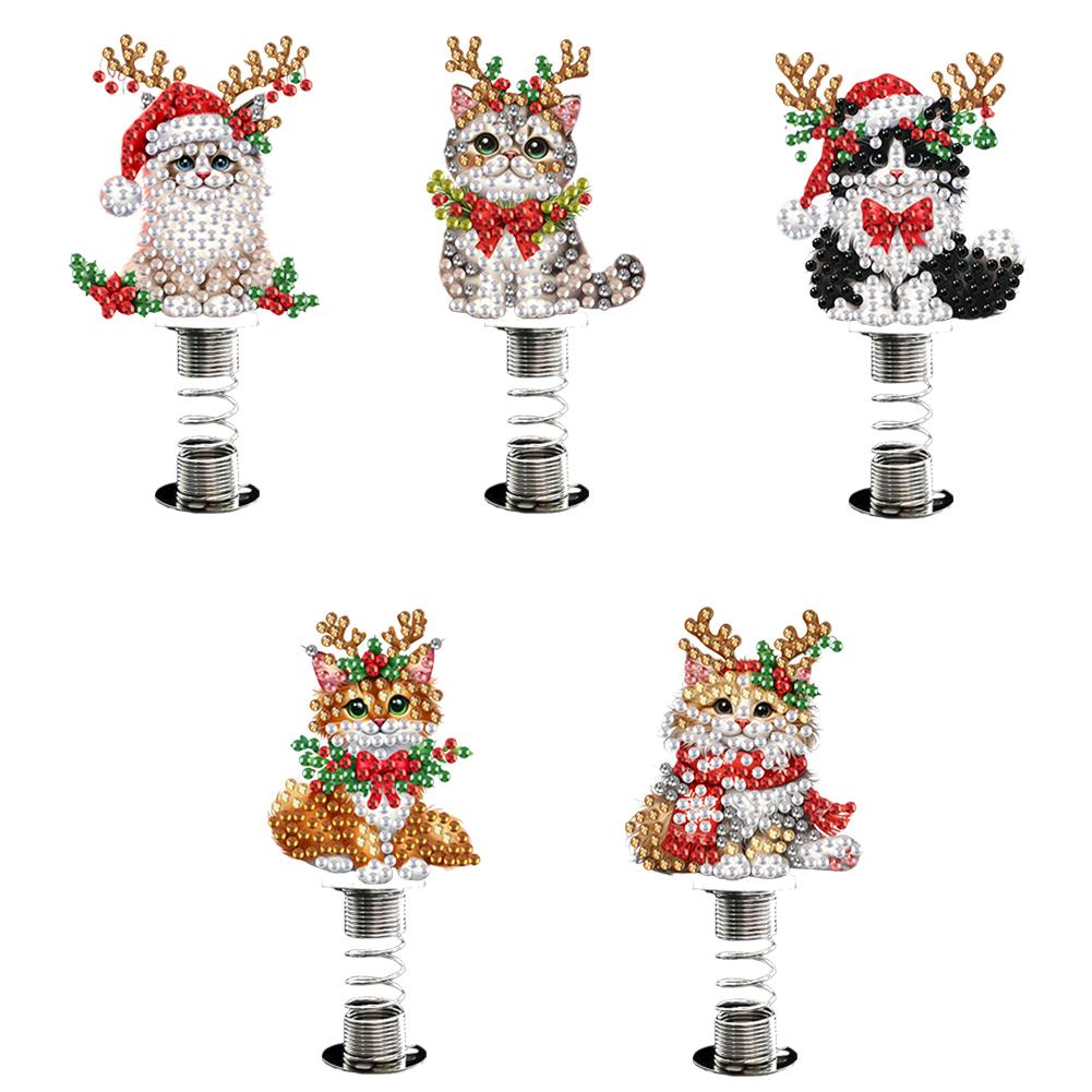 2D/Flat Animal DIY Diamond Painting Shake Car Ornaments Spring Car Dashboard Decor Rearview Mirror Decor for Car Interior Decors