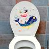 Toilet Sticker Strong Adhesive Vibrant Color Cartoon Pattern Wall Decal Home Bathroom Decoration