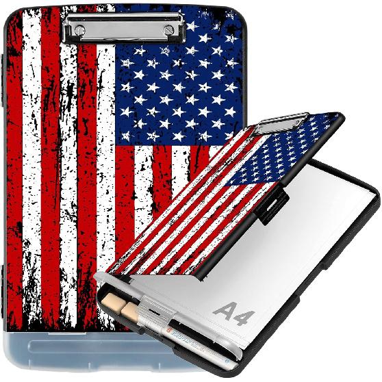 Pink Glitter Clipboard with Storage & Pen Holder - Heavy Duty Contractor Clipboard for Teachers, Nurses & Business People Clipboard A