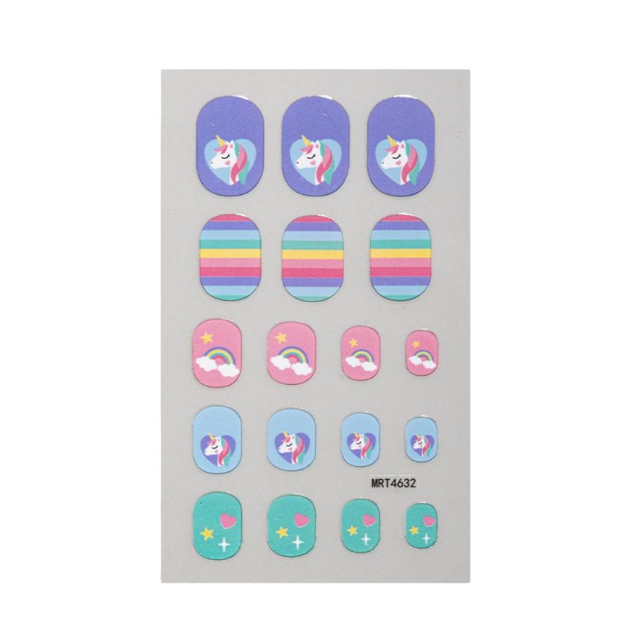 Children'S Nail Stickers Cartoon Unicorn Strawberry Butterfly Nail Stickers Diy Waterproof Detachable Nail Decoration Stickers