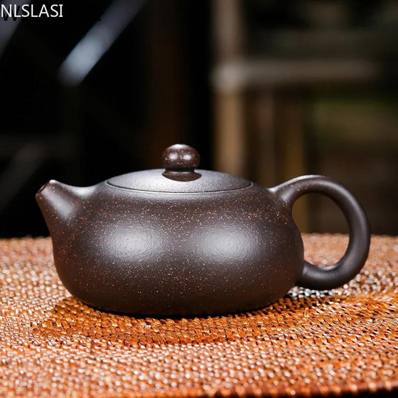

Китайский исинский чайник, фиолетовый глиняный чайник Xishi, уникальная форма, чайник ручной работы, домашний чайник с шариковым отверстием, чайный набор Dahongpao Oolong 150 мл