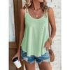 Double Shoulder Camisole Undershirt Round Neck Jacquard Inner Sleeveless Bottoming Shirt Female
