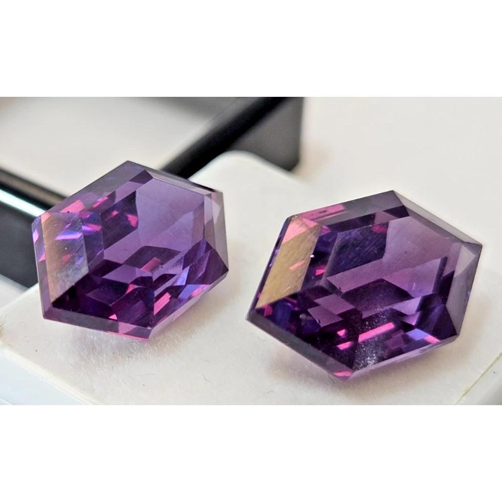 Fabulous Alexandrite Color Changing Natural Fancy Cut 20+ Ct Pair Gemstone