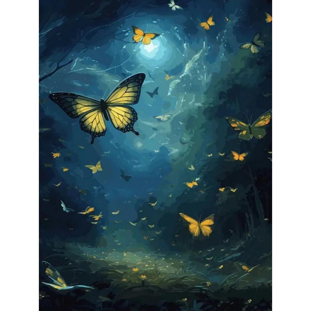 Diamond Painting Full Drill Luminous Butterfly Round Diamond Painting Handmade Fruit Cute Cat Animal Diy Diamond Mosaic Painting Home Decoration