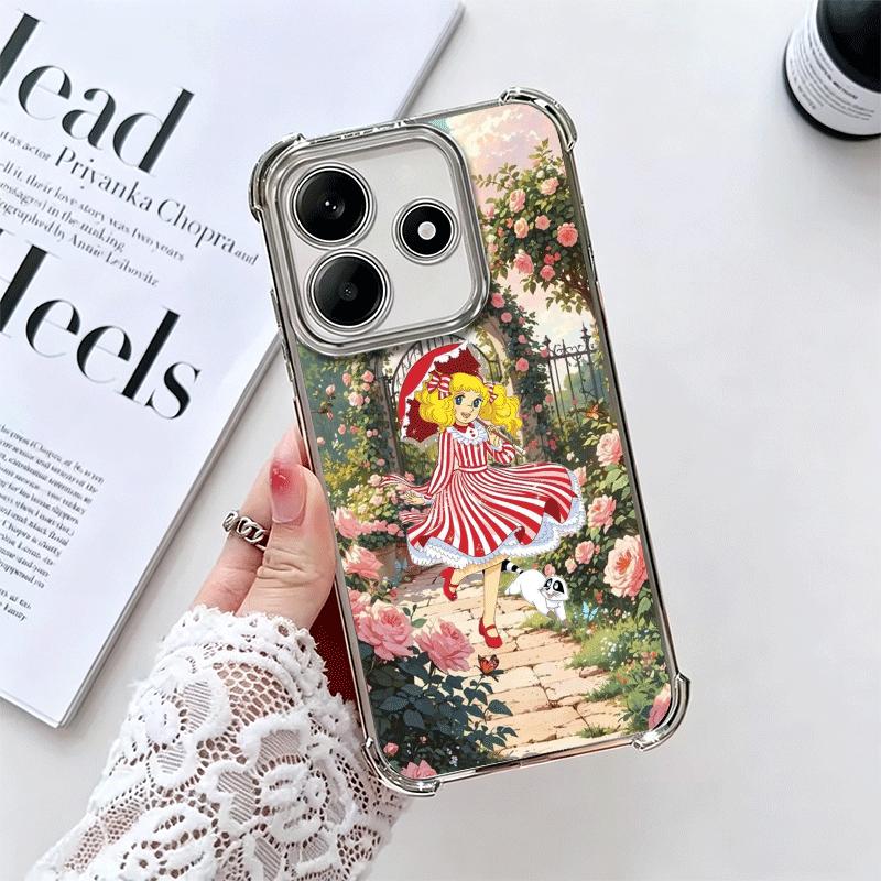 

Anime Candy Candy Plating Phone Case For Xiaomi Redmi Note 14 15 Pro Plus 13 12 11 11S 11T 10 9S 9 5G Anti-Fall Airabag Cover Redmi Note 13 Pro 4G