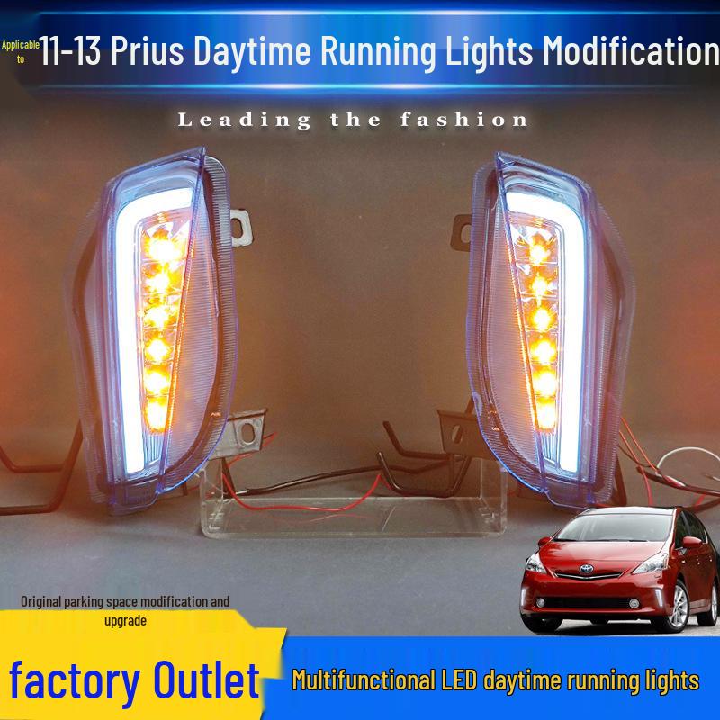 LED Daytime Running/Fog Lights for 11-13 Toyota Prius Front Bumper
