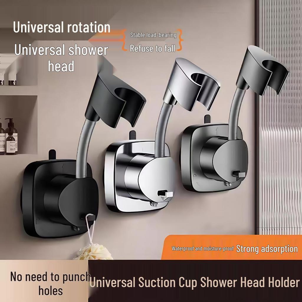 Universal No-Drill Suction Cup Shower Head Holder