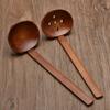 Wooden Japanese Style Long Handle Ladle Soup Spoon Kitchen Utensil Tool Ramen Spoon Slotted Spoon