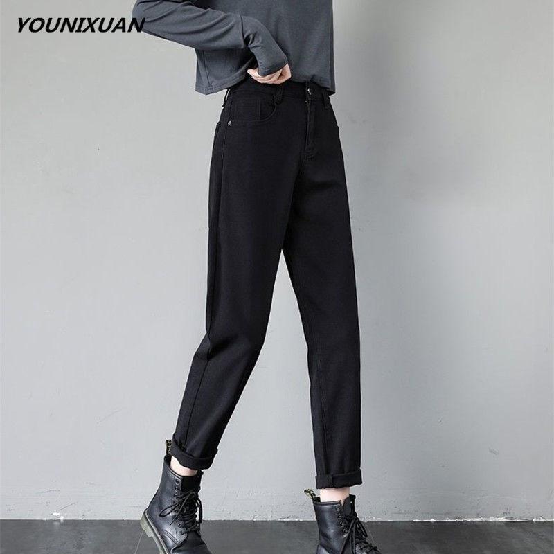 Women's Light Blue Fleece-Lined High-Waisted Wide-Leg Jeans - Winter Thickened for a Loose, Slimming Fit with Trendy Design.