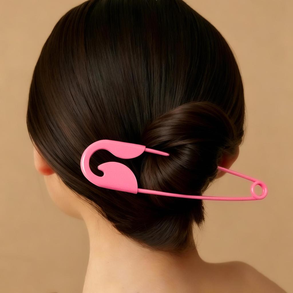 Stylish Large Silver Hair Brooch: Creative Metal Claw Clip for Thick Hair