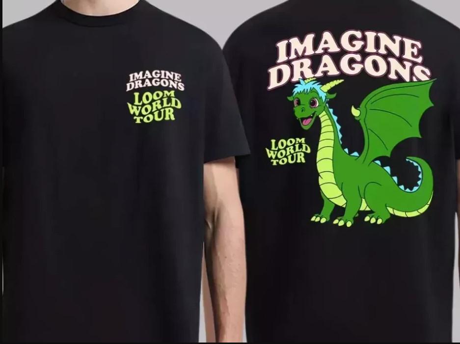 

Imagine Dragons Loom World Tour 2024 Cartoon Unisex Tshirt size S5XL Unisex T-Shirt XXXL
