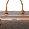 MICHAEL KORS Jet Set 36L Logo Print Patchwork Design Artificial Leather Travel Bag Men's Brown