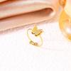Frosted Double-layer Butterfly Adjustable Ring